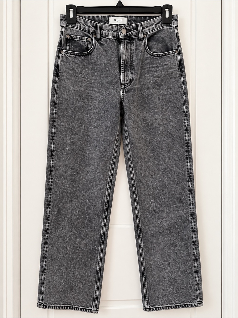 Boyish Ziggy High Rise Relaxed Jeans Toxic Avenger Gray Black Size 27